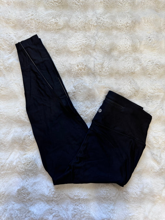 Super high rise black pocket leggings fleece inside 25” size 10