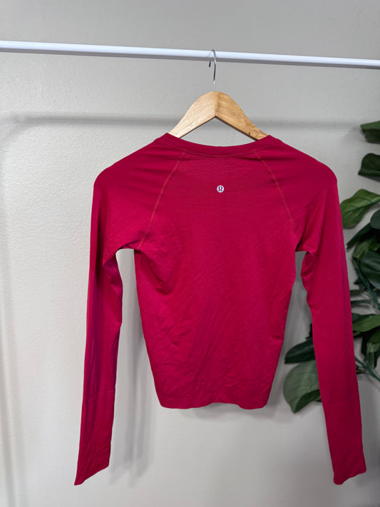 Red swiftly tee long sleeve size 4