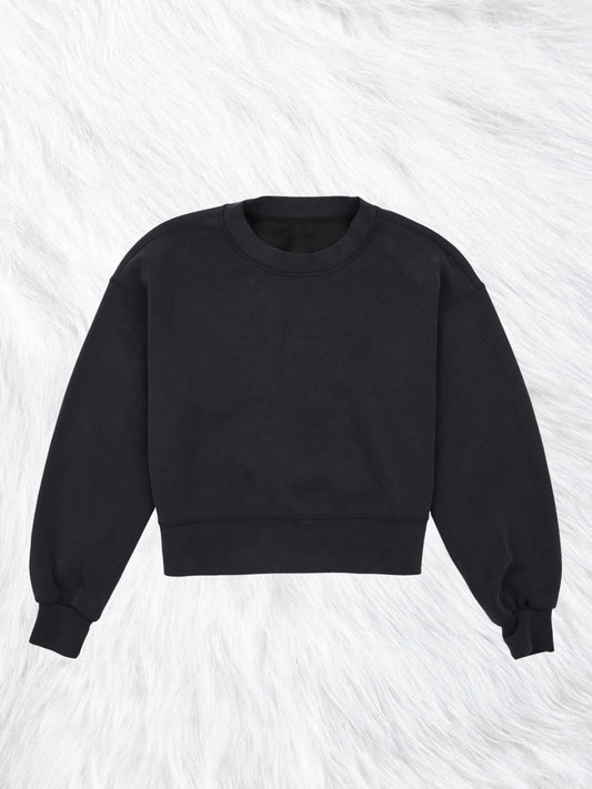 Perfectly Oversized Cropped Crew Black