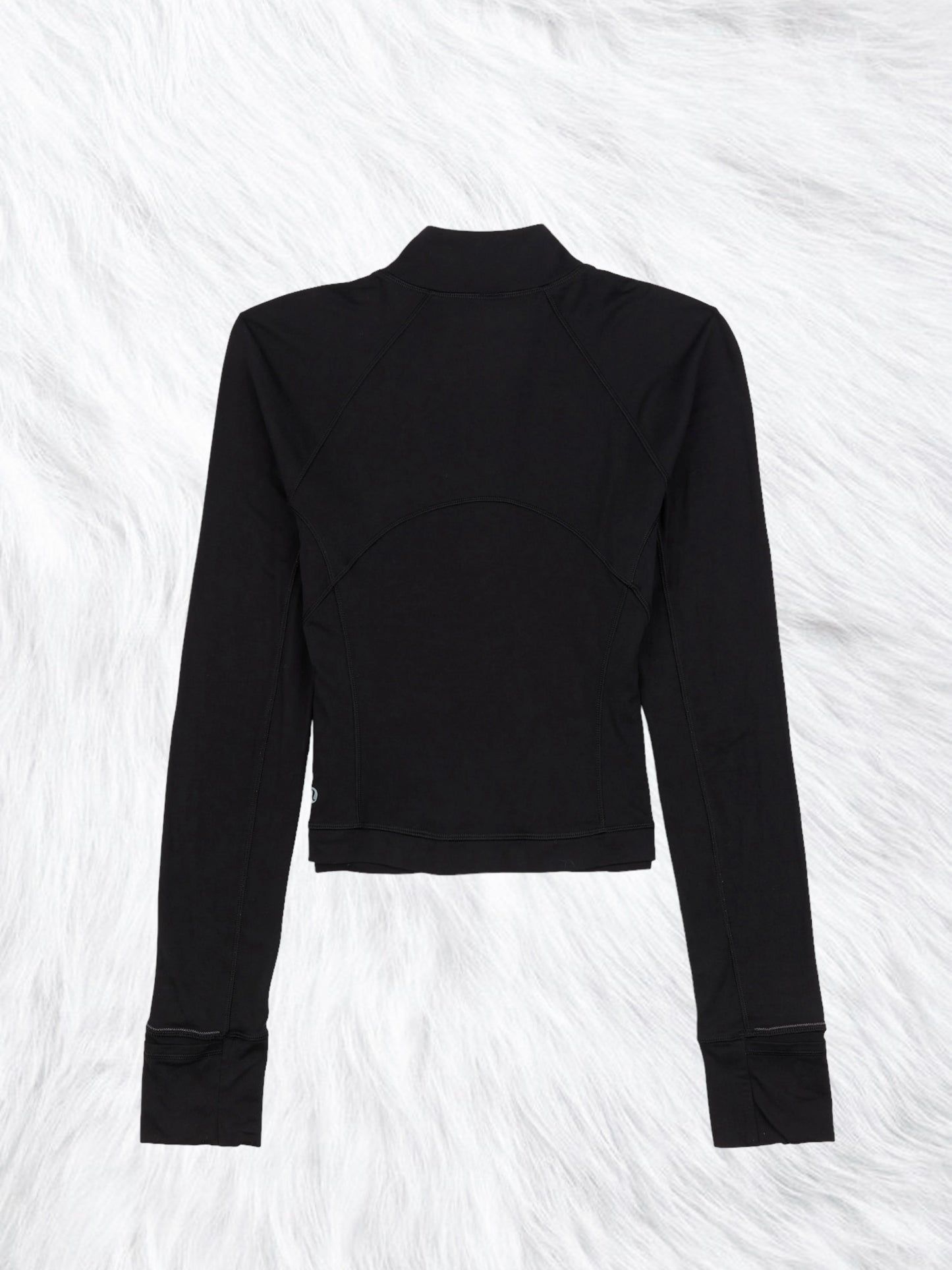 It’s Rulu Run Ribbed Crop 1/2 Zip Black