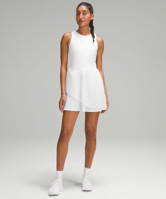 Tiered Pleated Tennis Dress White