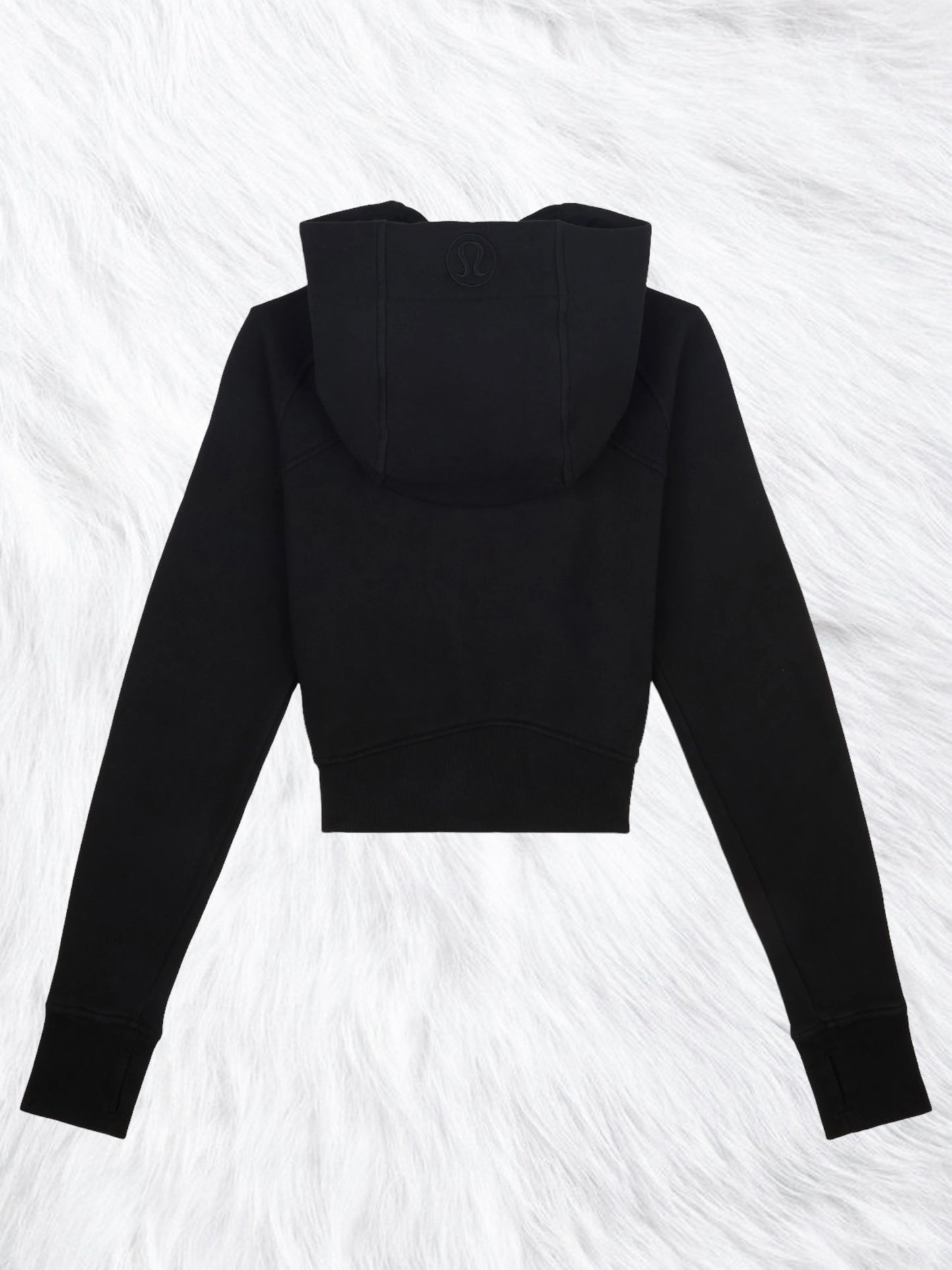 Scuba Full Zip Crop Hoodie Black